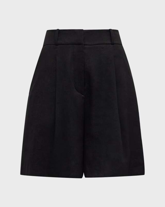 Noemi Pleated Linen Shorts